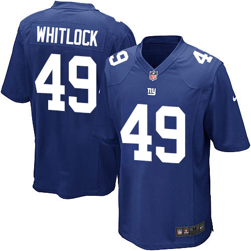 Men's Game Nikita Whitlock Nike Jersey Royal Blue Home - #49 NFL New York Giants